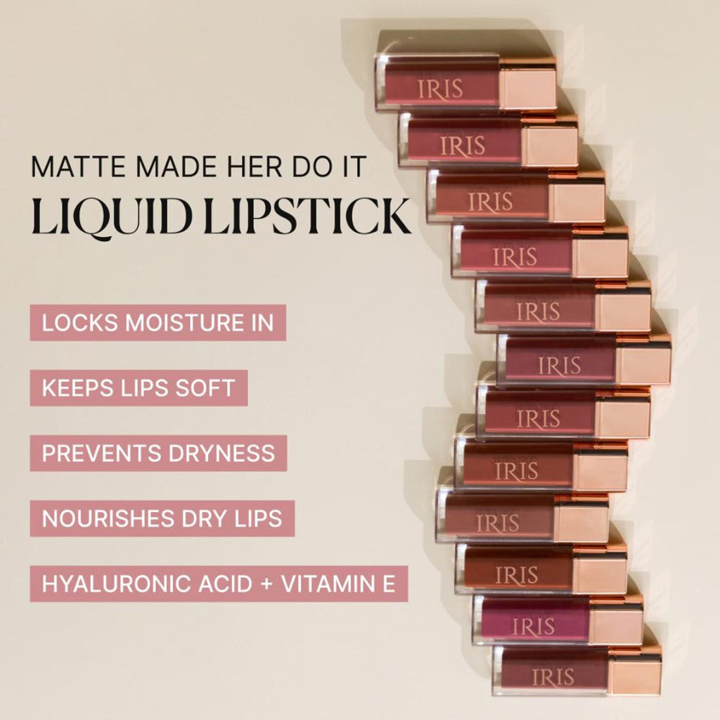 IRIS COSMETICS Matte Made Her Do It Liquid Lipstick - Rosy Brick | Grocsy