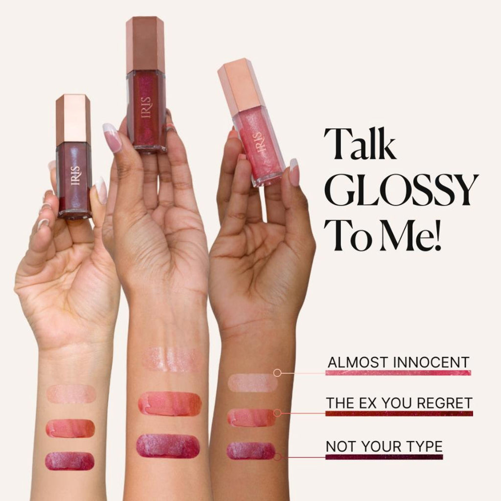 IRIS COSMETICS Talk Glossy To Me! Shimmer Lip Gloss - Brown With Pink - Purple | Grocsy