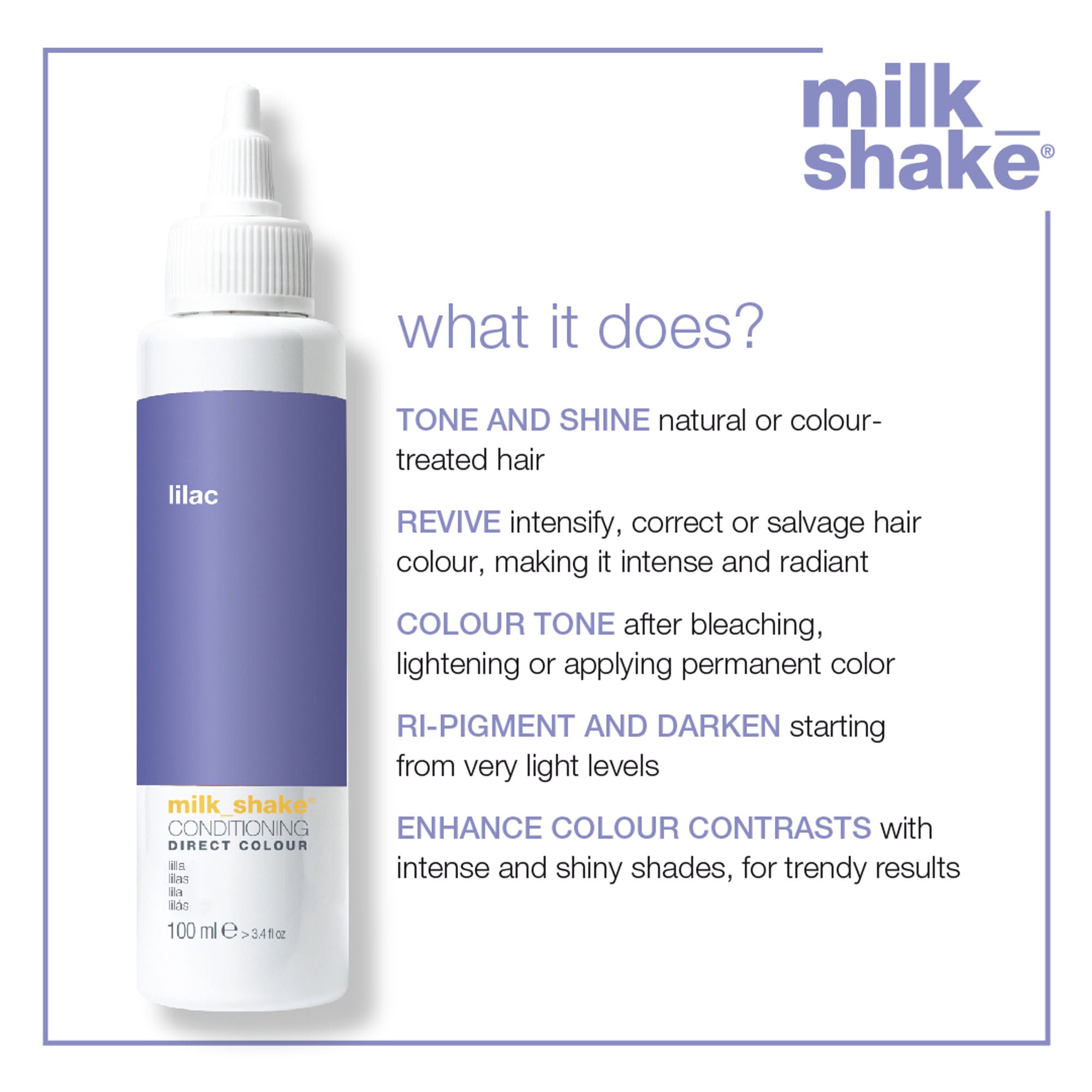 Milkshake Ammonia Free Conditioning Direct Color - Lilac | Grocsy