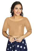Aastha Fashion Women's Beige Art Silk Designer Party Wear Readymade Blouse | Grocsy