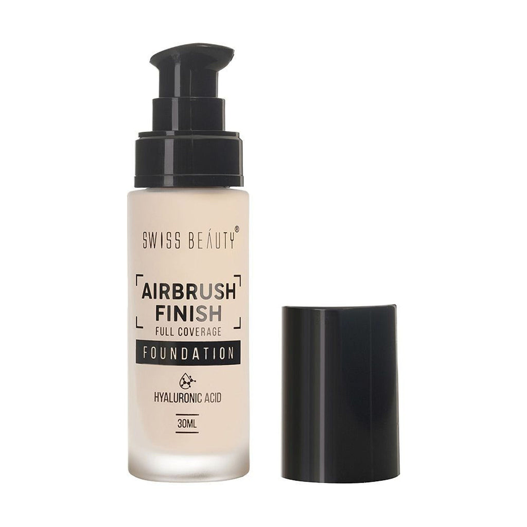 Swiss Beauty Airbrush Finish Full Coverage Foundation - 1 Shell White | Grocsy