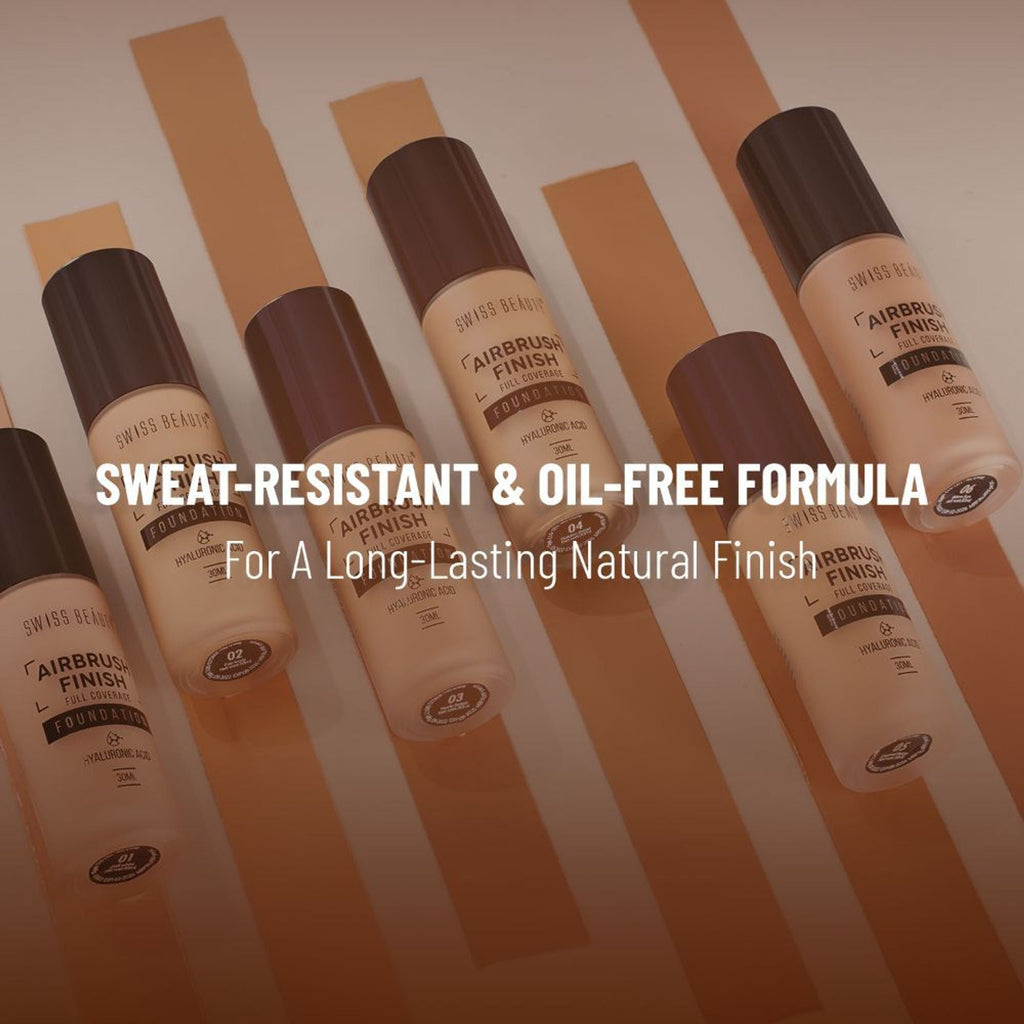 Swiss Beauty Airbrush Finish Full Coverage Foundation - 1 Shell White | Grocsy