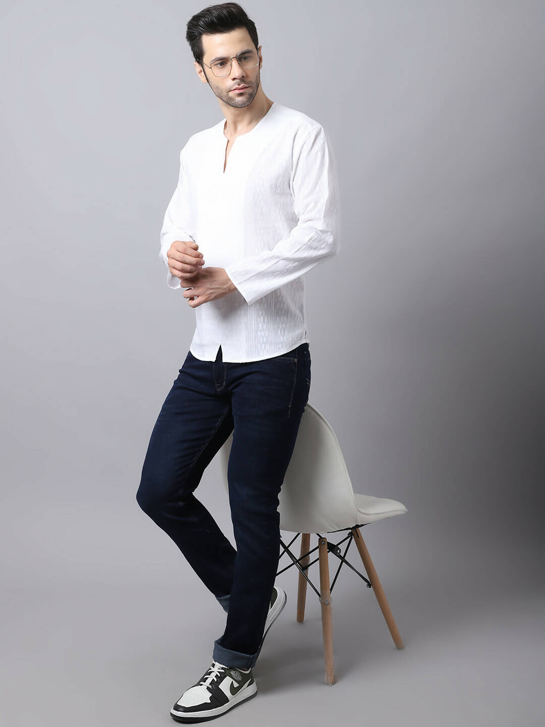 Even Apparels White Pure Cotton Embroided Men's Kurta | Grocsy