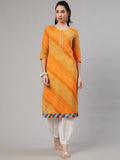 Aks Bandhani Printed Gotta Patti Regular Pure Cotton Kurta with Harem Pants | Grocsy