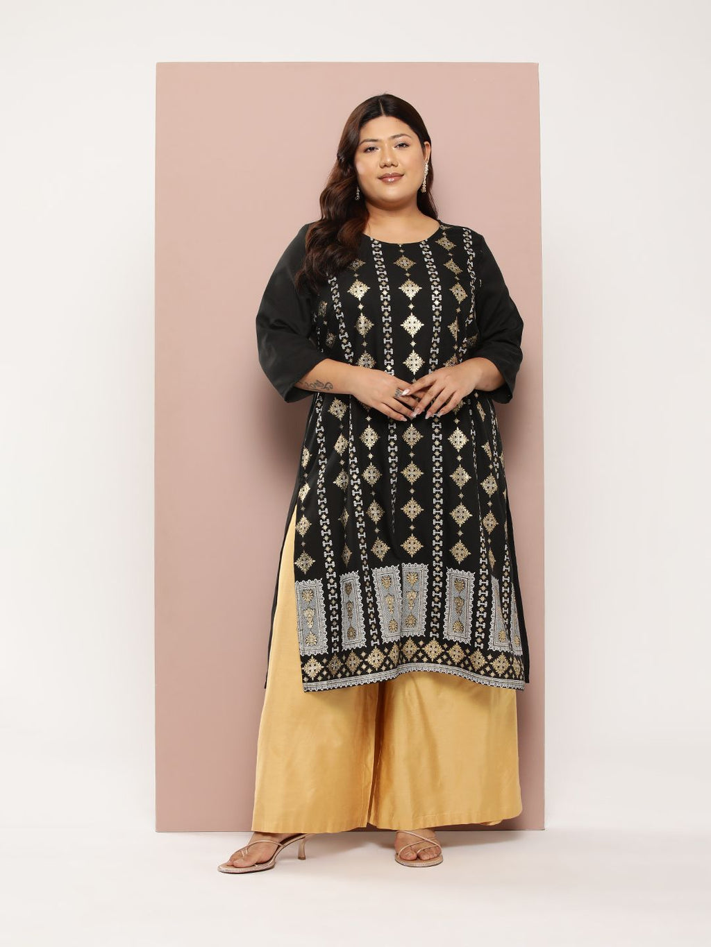 Sztori Plus Size Ethnic Motifs Print Kurta | Grocsy