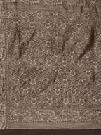Saree Mall Brown Floral Linen Blend Banarasi Saree | Grocsy