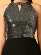 Myshka Women's Black Empire Party Dress | Grocsy