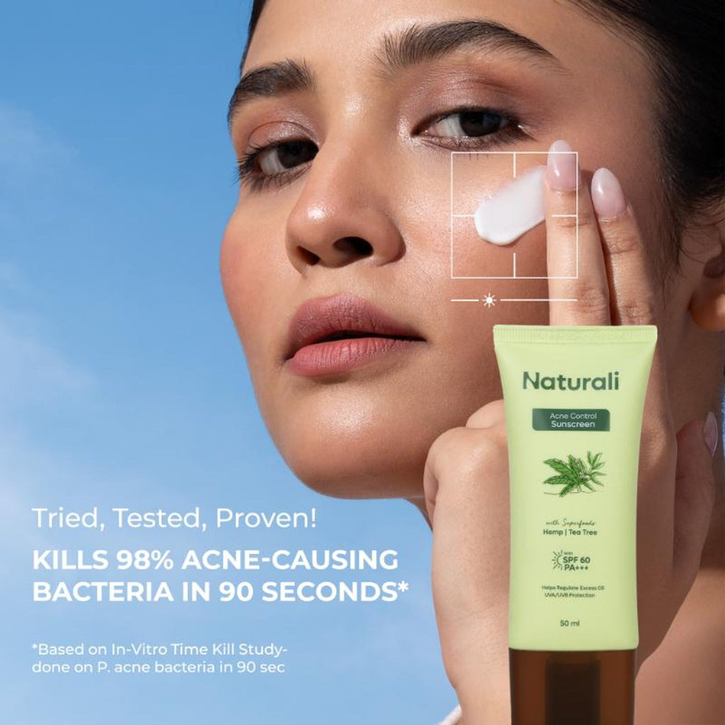 Naturali Acne Control Sunscreen SPF60 With PA+++ | Grocsy