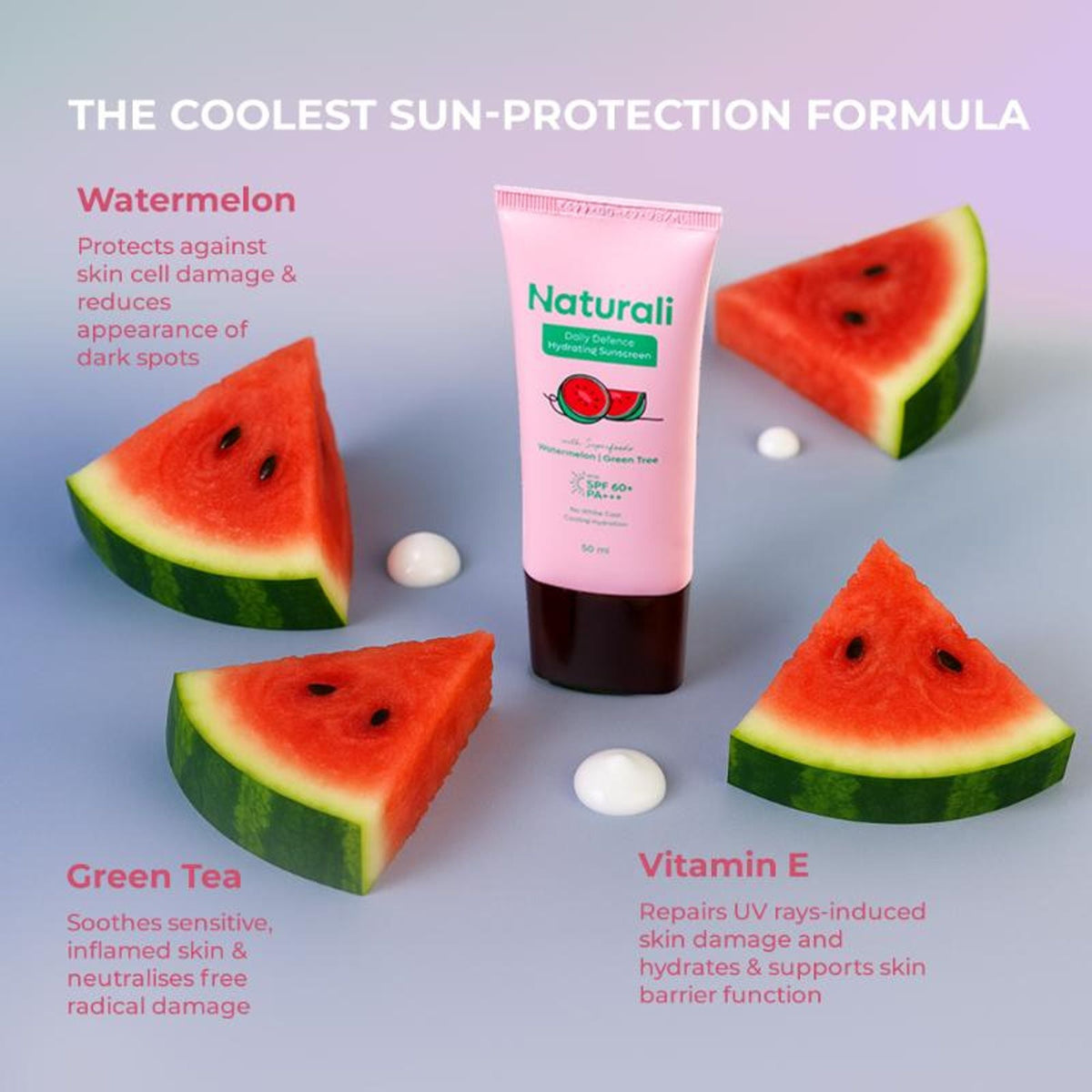 Naturali Daily Defence Cooling & Hydrating Sunscreen SPF60 With PA+++ | Grocsy