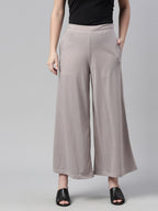 Souchii Women Grey Knitted Palazzos | Grocsy