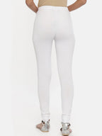 Souchii White Solid Slim-Fit Churidar-Length Leggings | Grocsy