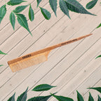 KINDED Handmade Oil Treated Wooden Hair Comb - Neem Wood NW09, Regular Tooth Tail Comb | Grocsy