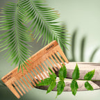 KINDED Handmade Oil Treated Wooden Hair Comb - Neem Wood NW39, Wide Tooth | Grocsy