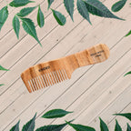 KINDED Handmade Oil Treated Wooden Hair Comb - Neem Wood NW60, Regular Tooth Comb with Handle | Grocsy