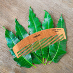KINDED Handmade Oil Treated Wooden Hair Comb - Neem Wood NW83, Regular Tooth | Grocsy