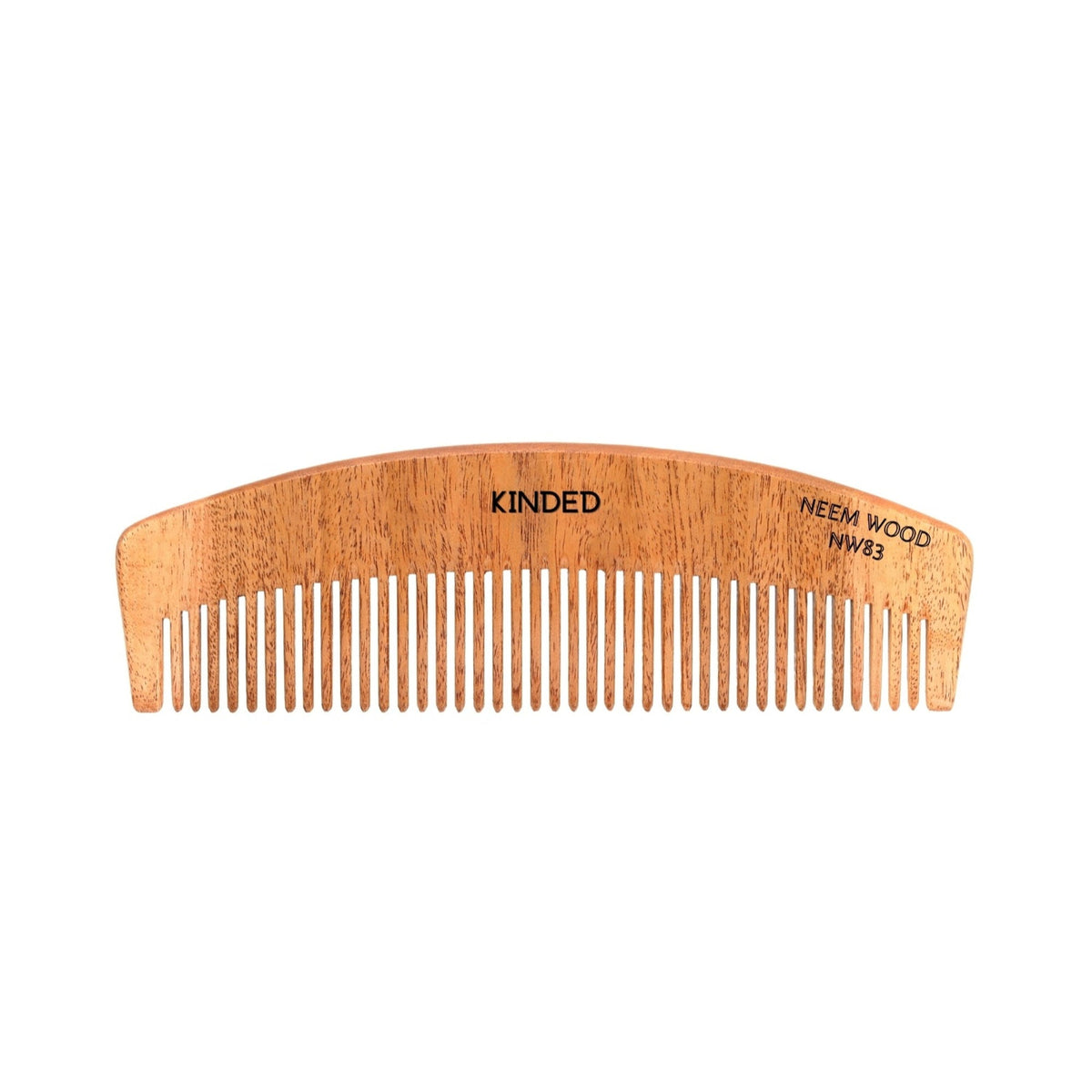 KINDED Handmade Oil Treated Wooden Hair Comb - Neem Wood NW83, Regular Tooth | Grocsy