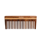 KINDED Handmade Oil Treated Wooden Hair Comb - Sheesham Rose Wood RW105, Wide Tooth | Grocsy