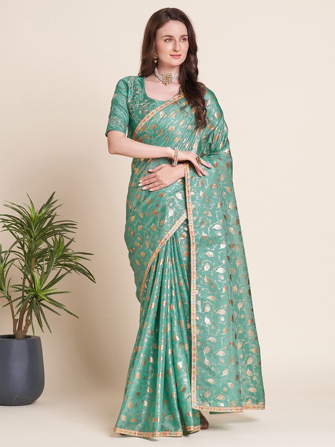 Saree Mall Floral Printed Sarees | Grocsy