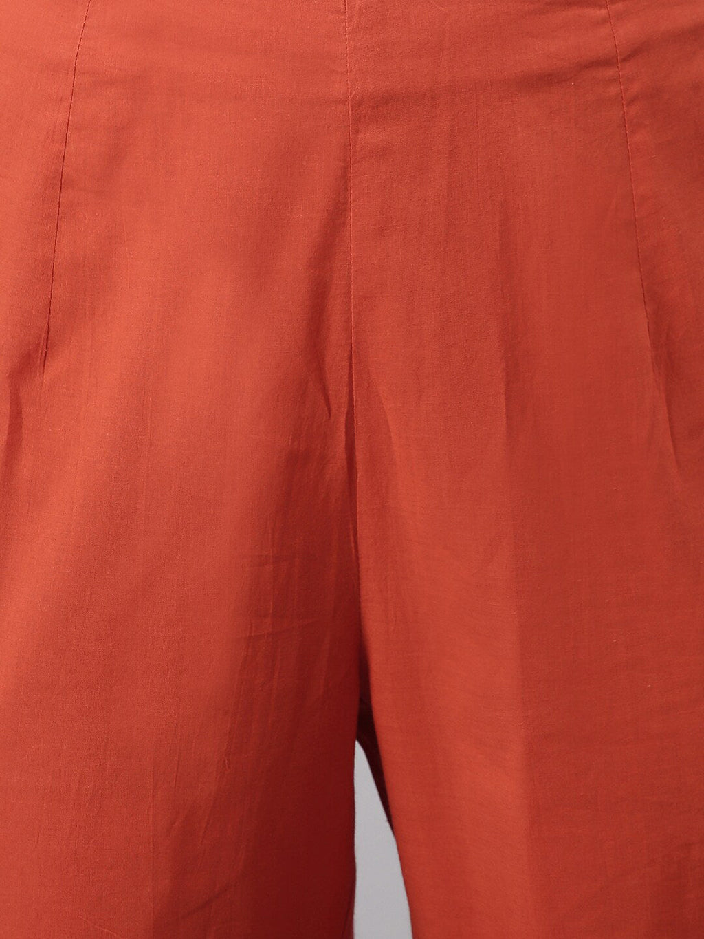 Janasya Women Orange Angrakha Pure Cotton Kurta with Trousers & Dupatta | Grocsy