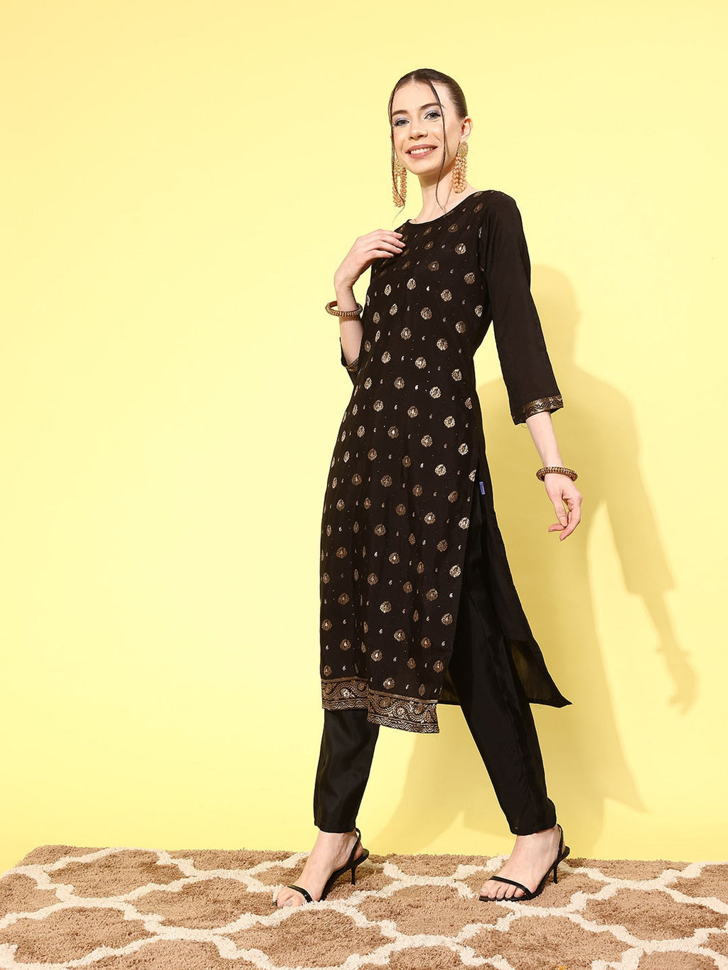 Sangria Women Ethnic Motifs Regular Kurta with Trousers & With Dupatta | Grocsy