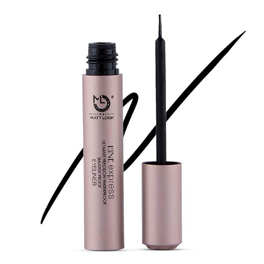 Matt Look Line Express Ultimate Precision Waterproof Smudge Proof Eyeliner - Black | Grocsy