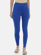 Souchii Navy Blue Solid Slim-Fit Ankle-Length Leggings | Grocsy