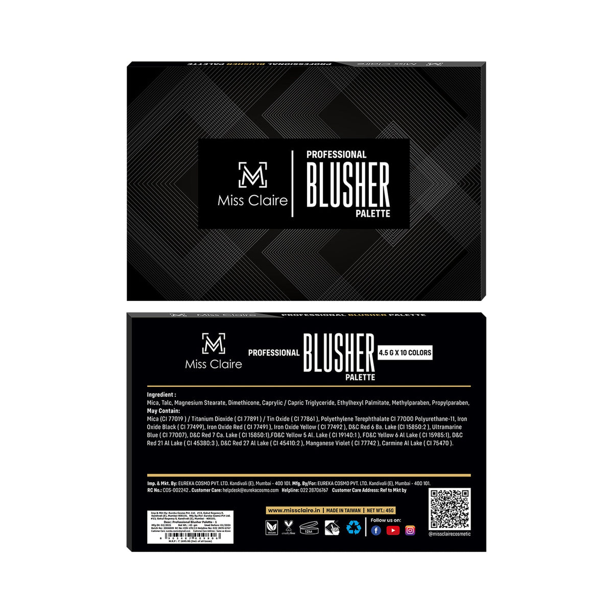 Miss Claire Professional Blusher Palette - 1 | Grocsy