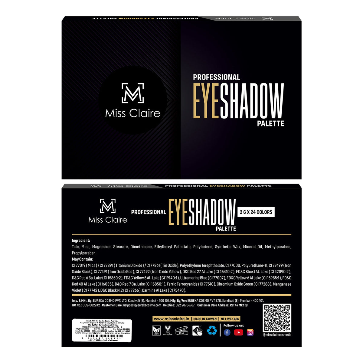 Miss Claire Professional Eyeshadow Palette - 2 | Grocsy