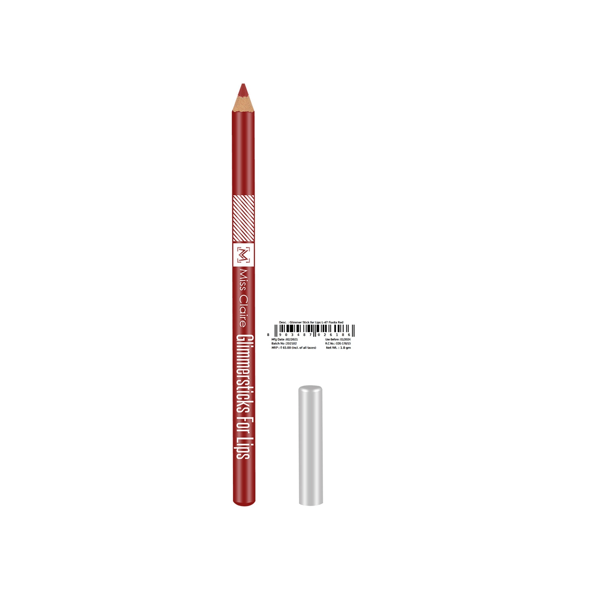 Miss Claire Glimmersticks For Lips - Fiasta Red L-47 | Grocsy