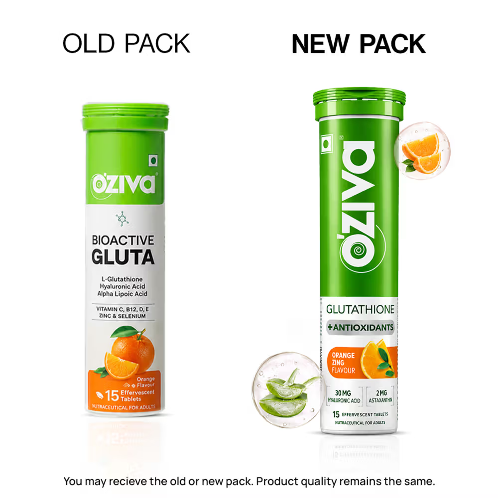 OZiva Bioactive Gluta Fizzy (L-Glutathione) Tablets | Grocsy