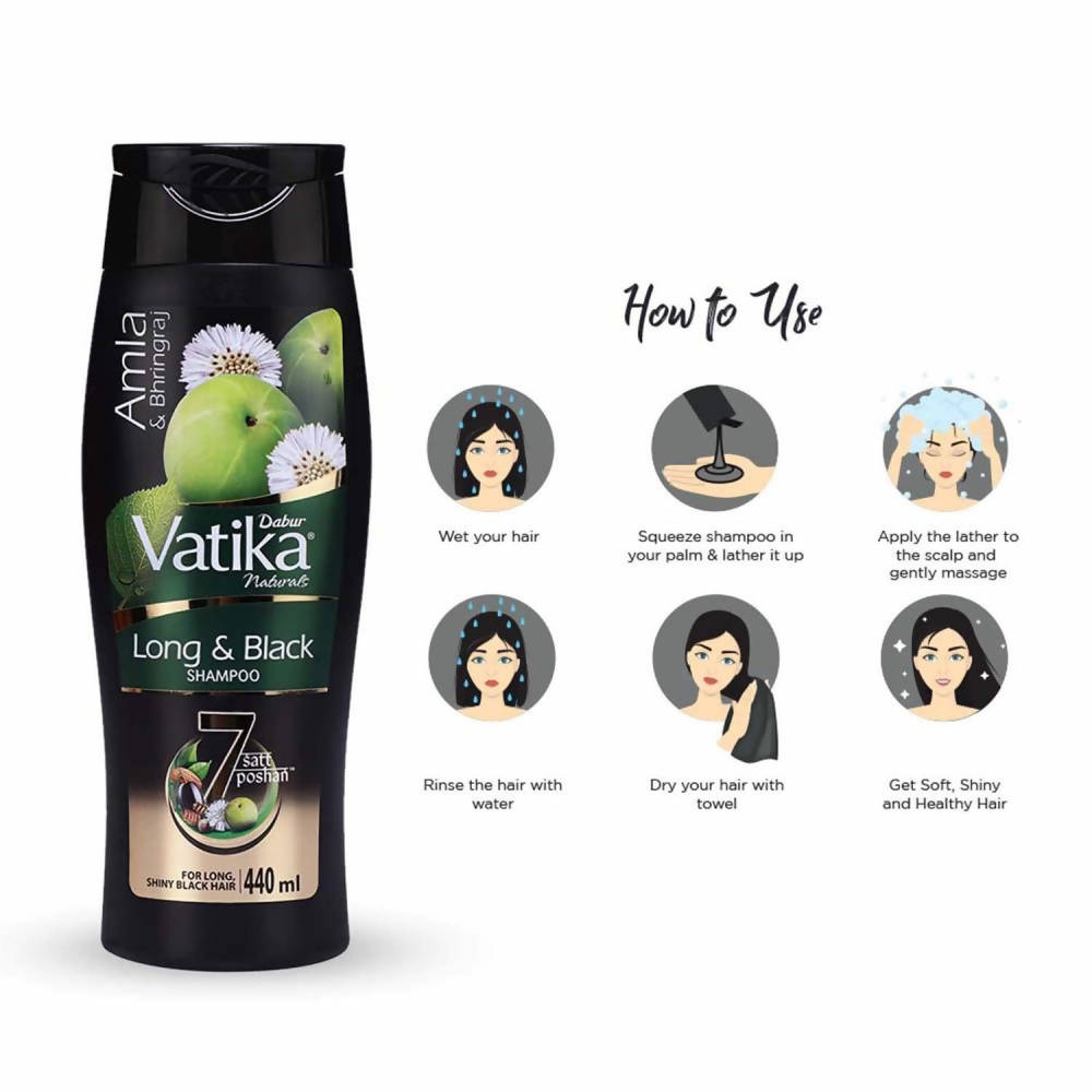 Dabur Vatika Long & Black Shampoo | Grocsy