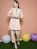 Women Republic Beige Striped Kurta Set | Grocsy