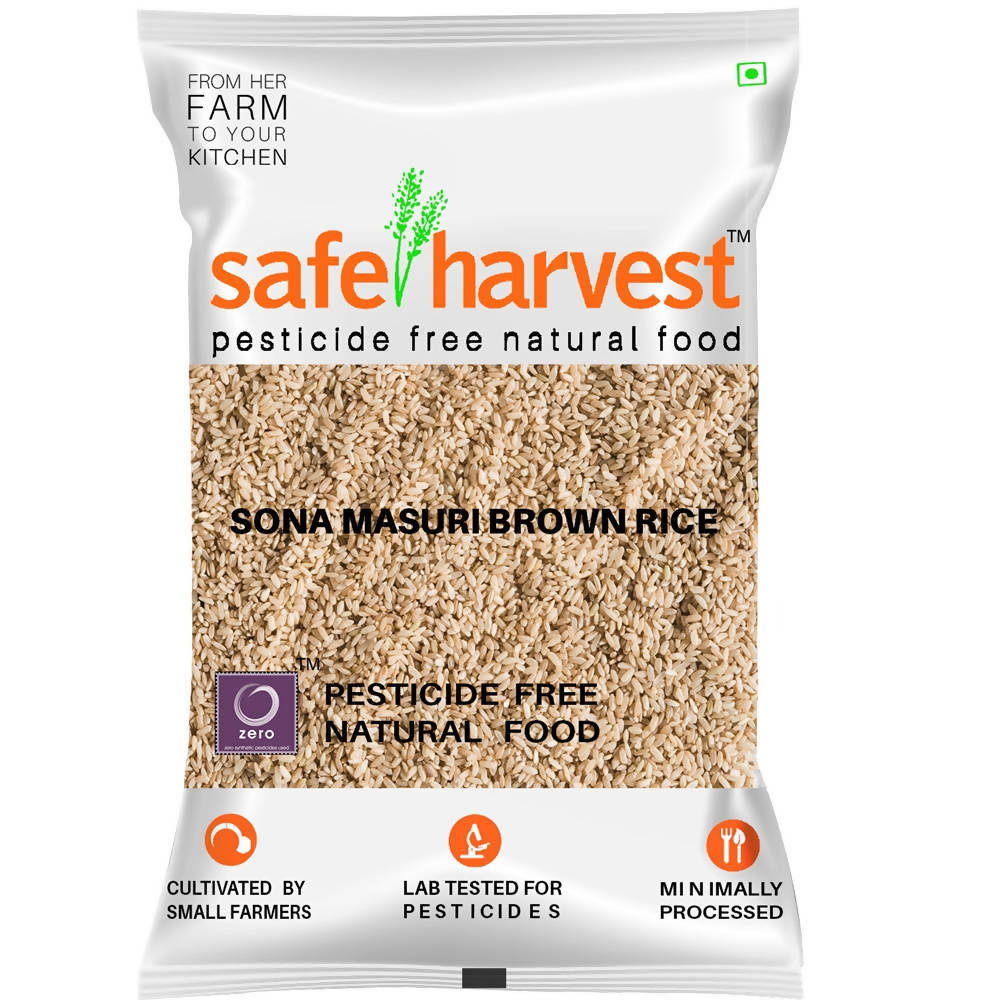 Safe Harvest Sona Masuri Unpolished Brown Rice | Grocsy