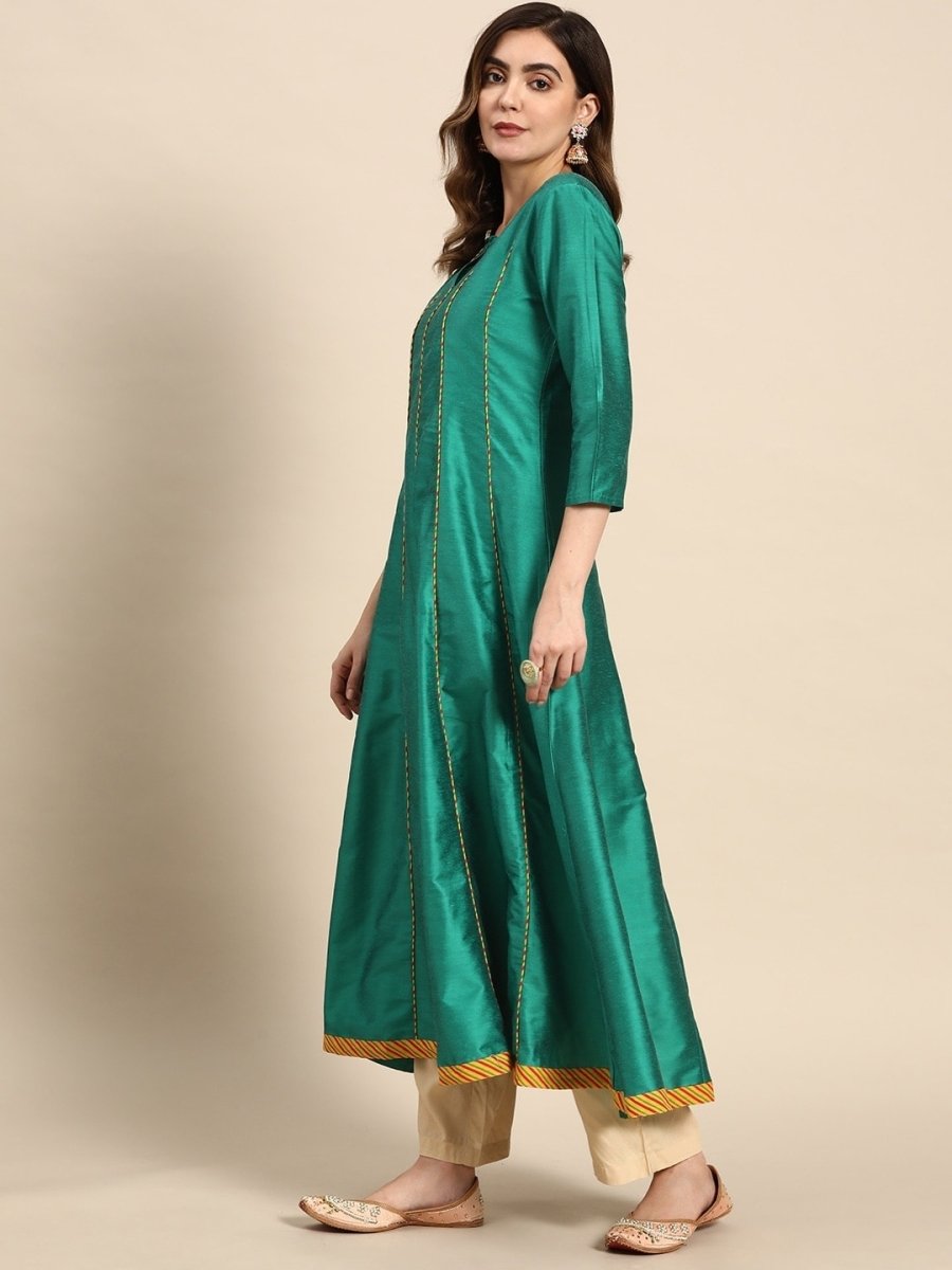 All About You Women Keyhole Neck A-Line Kurta & Dupatta | Grocsy