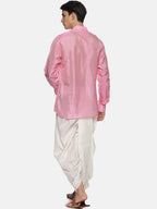 Sethukrishna Mens Pink Kurta with Dhoti Pants | Grocsy