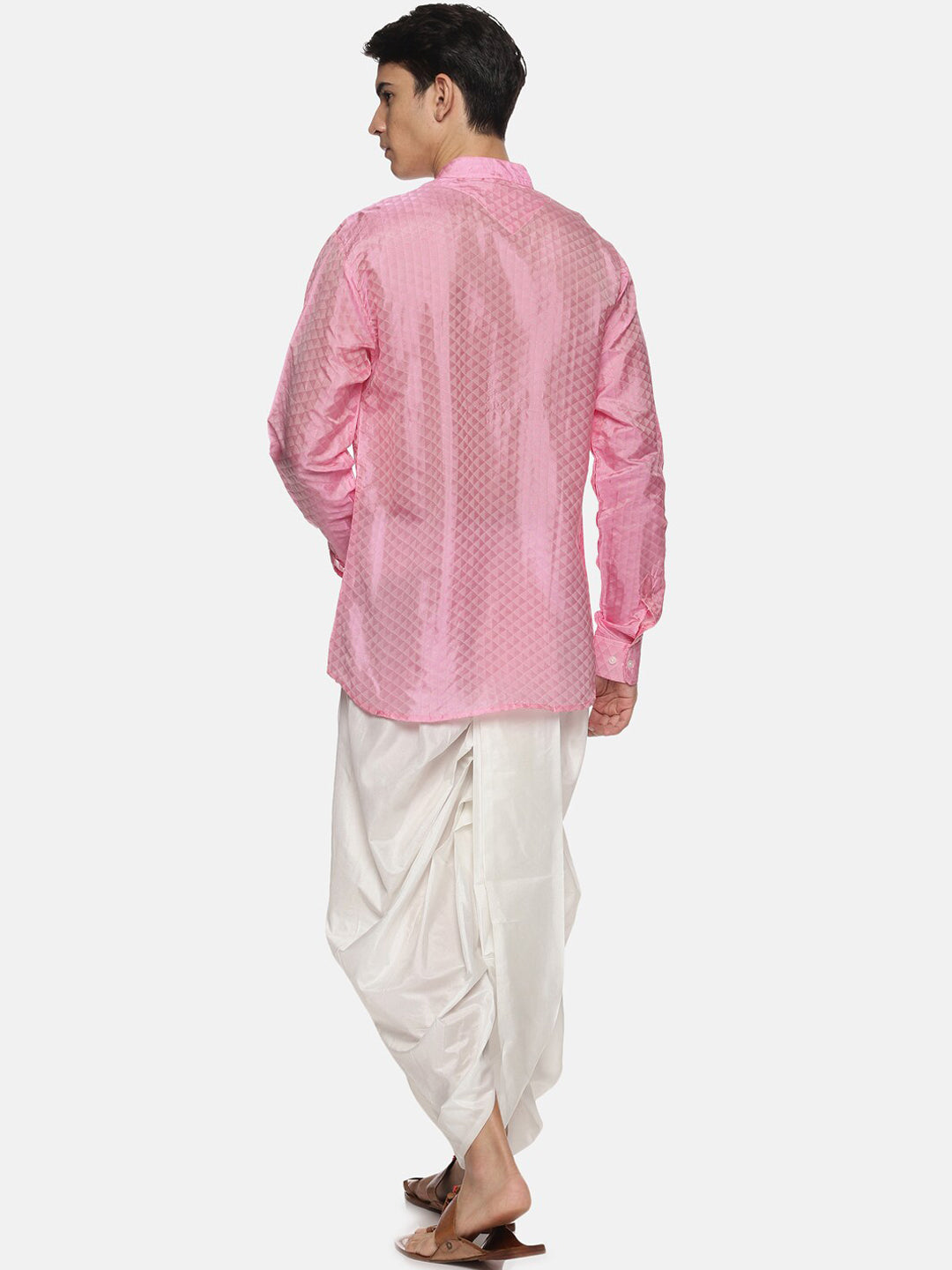 Sethukrishna Mens Pink Kurta with Dhoti Pants | Grocsy