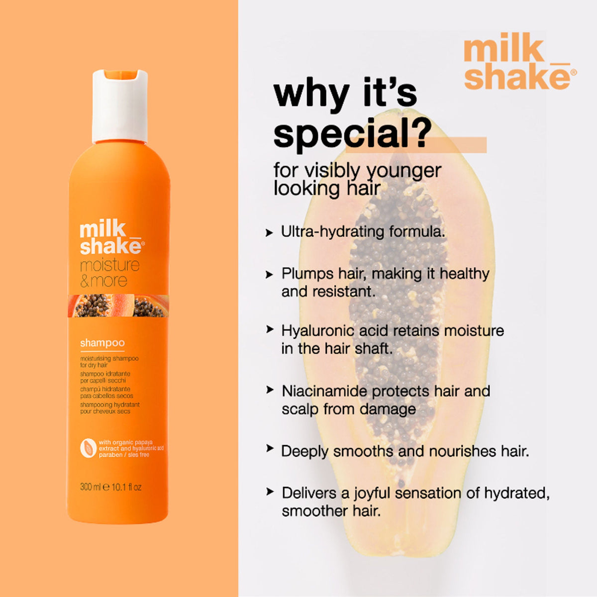 Milkshake Moisture & More Shampoo For Dry & Dehydrated Hair | Grocsy