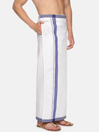 Sethukrishna Men White Solid Cotton Dhoti | Grocsy