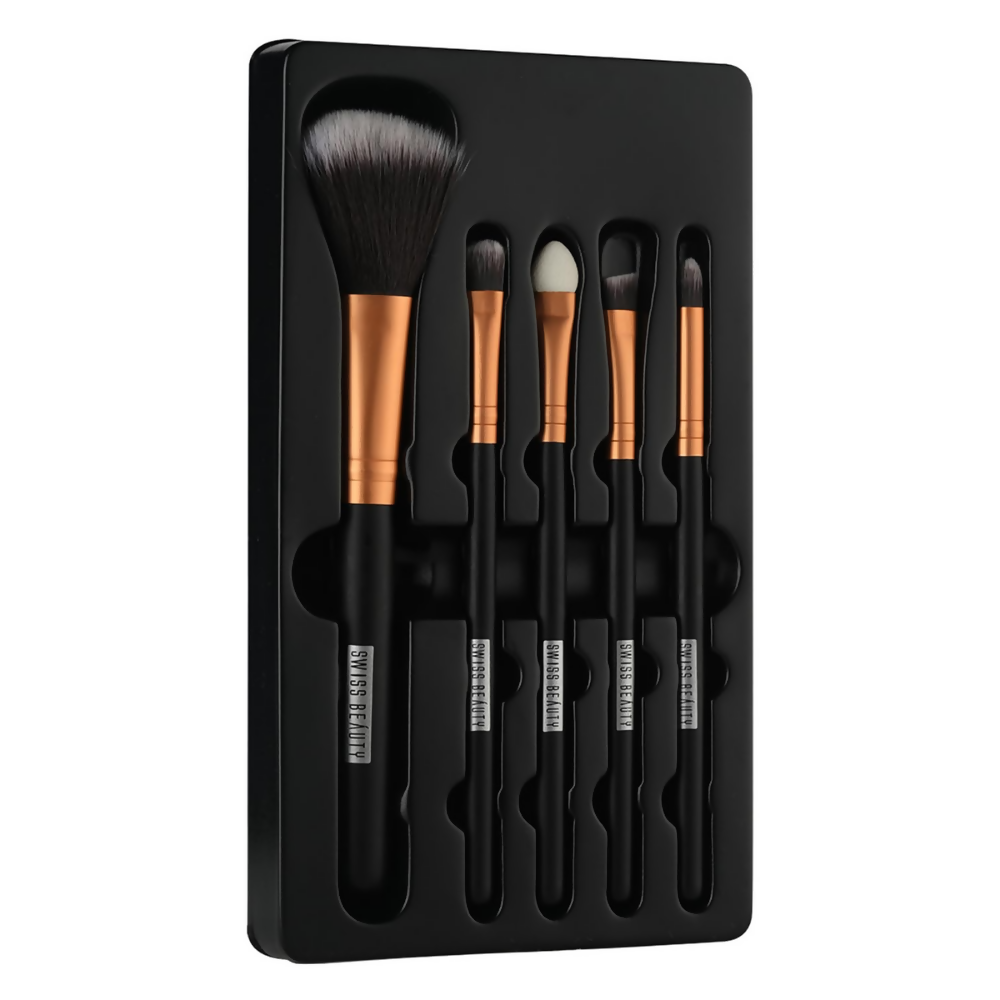 Swiss Beauty Makeup Brushes - Gold | Grocsy