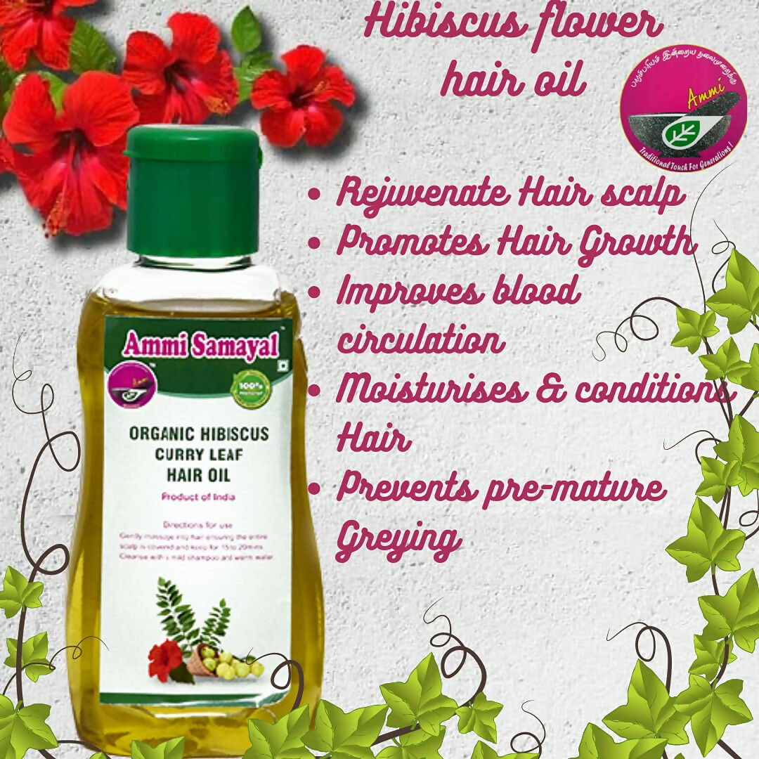 Ammi Samayal Organic Hibiscus and Curry Leaf Hair Oil | Grocsy