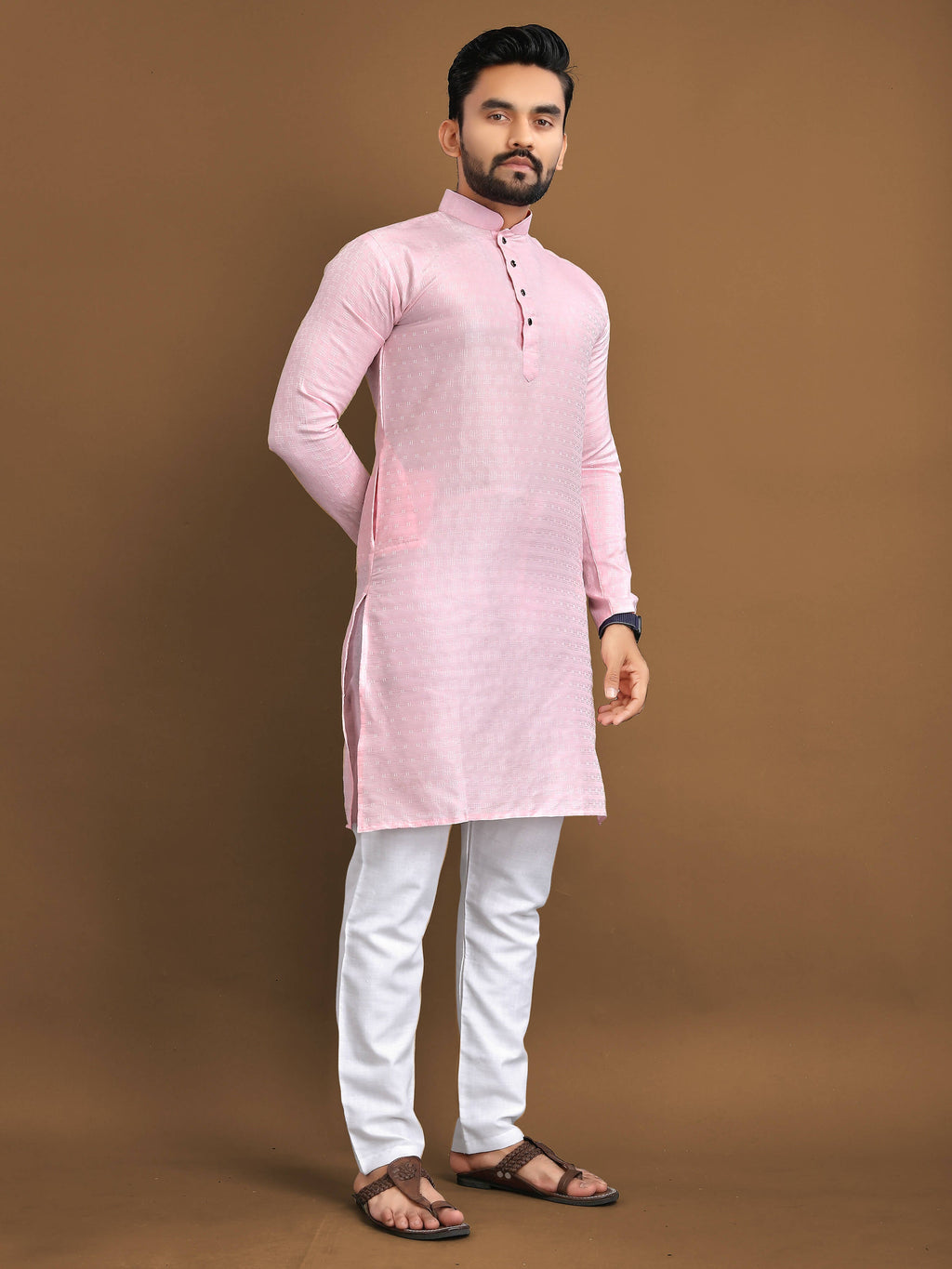 Mens Silk Kurta With Pajama For Wedding Party Wear by Infinity Export | Grocsy