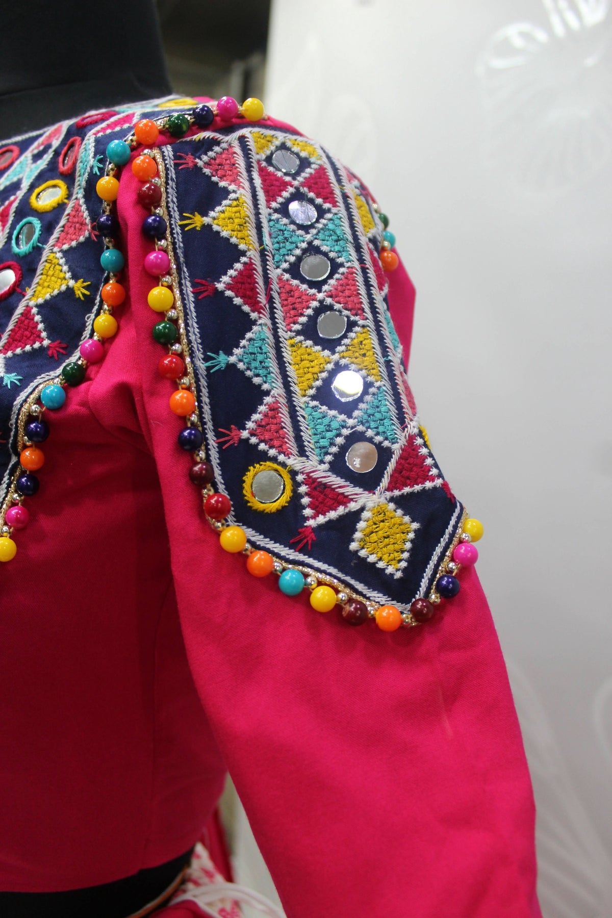 White Rayon Thread Embroidered Navratri Lehenga Choli with Dupatta - Raas | Grocsy