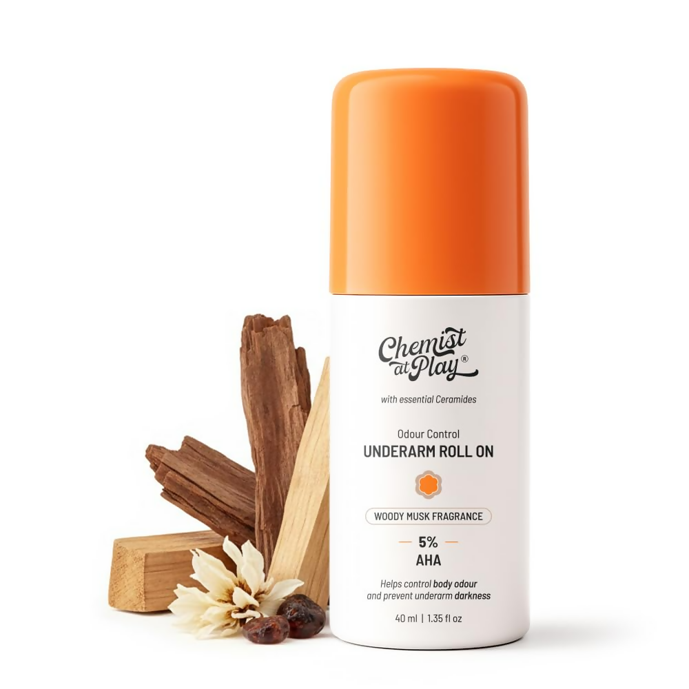 Chemist At Play UnderArm Roll-On with 5% AHA (Woody Musk Fragrance) | Grocsy