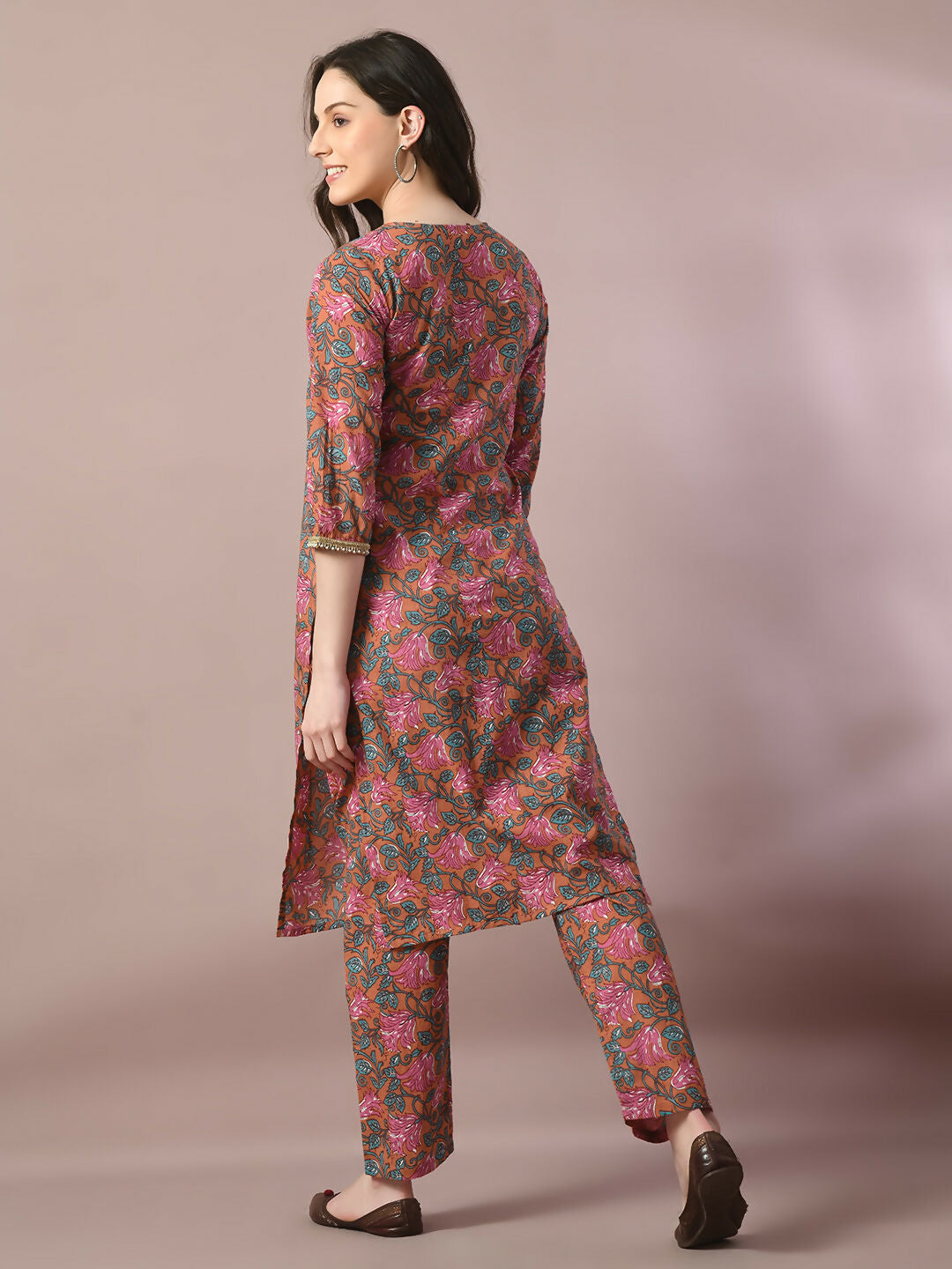 Myshka Women's Multi Printed Cotton Straight Party Kurta Set | Grocsy
