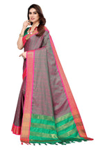 Vamika Weaving Grey Cotton Silk Saree | Grocsy