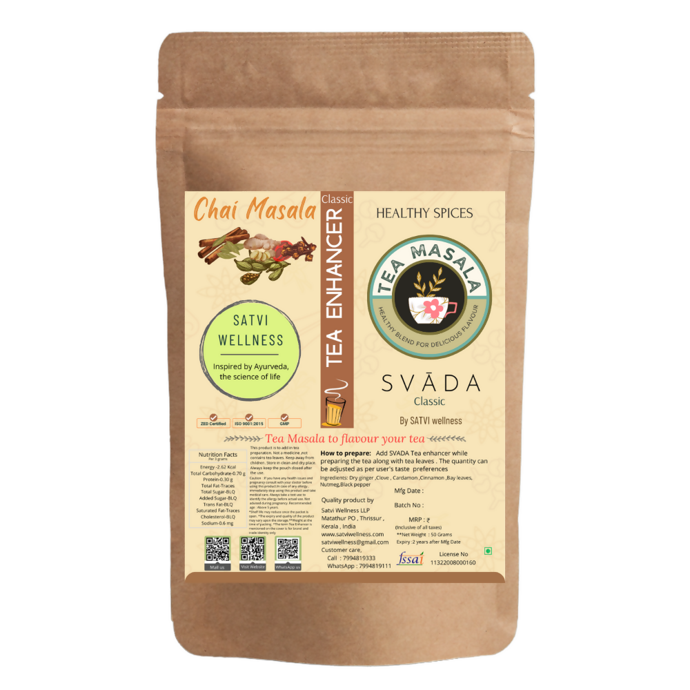 Satvi Wellness Tea Masala-Classic | Chai Masala | Satvi svĀda Tea Enhancer | Grocsy