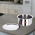 Sumeet Cook Smart Triply Steel-Aluminium-Steel - 3 Layers Tope with Lid - 16 cm | Grocsy