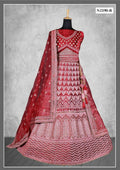 Red Velvet Thread With Diamond Work Lehenga Choli - Nimaya Tyohar | Grocsy
