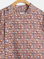 Manet Ethnic Full Sleeves Printed Shirt - Brown | Grocsy