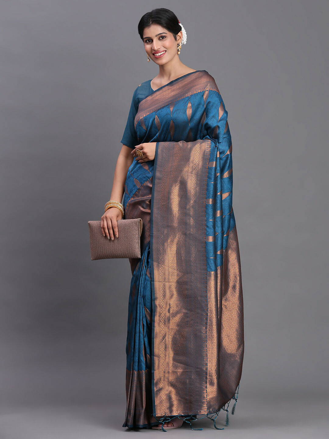 Shree Shyam Fashion Silk Peach Saree | Grocsy